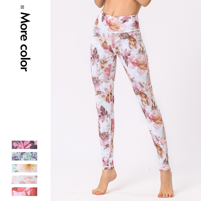 Lotte Hot-Selling Women's Sports Leggings with Digital Print, High-Waisted, Butt-Lifting, for Running, Fitness, and Yoga