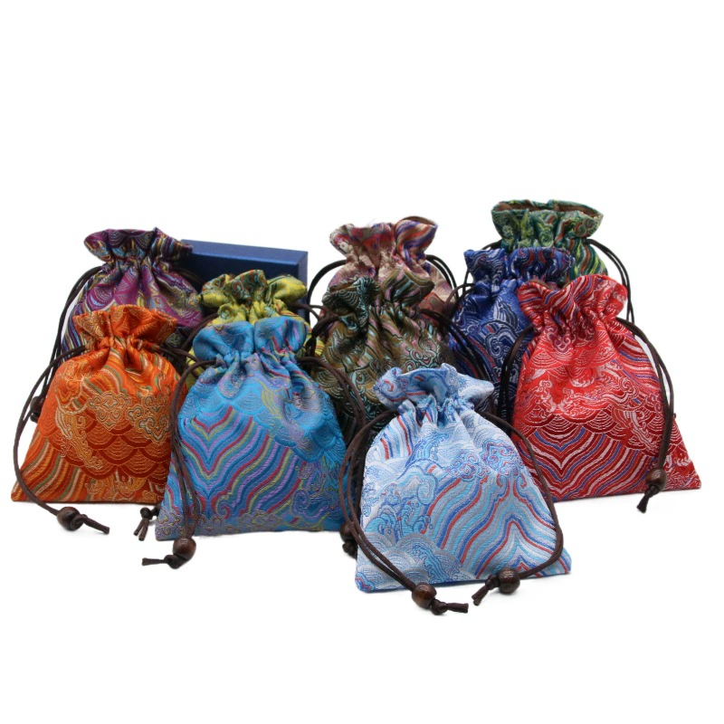 Оптовая парчовая сумка Ретро Маленькая тканевая сумка луч для хранения рта на флисовой подкладке пустая сумка парчовая упаковка для ювелирных изделий Подарочная сумка