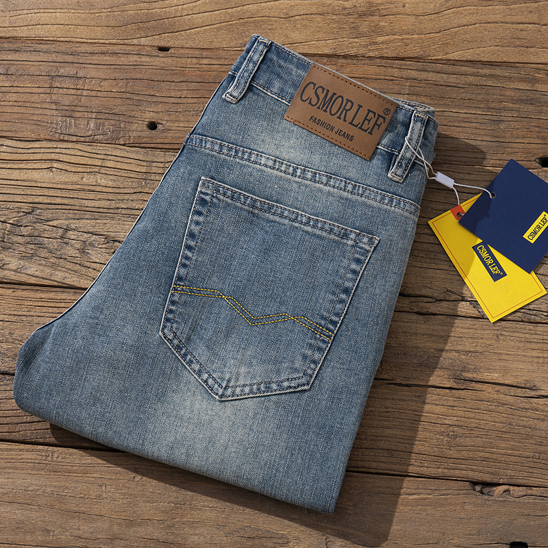 2026 Men's Straight Loose Stretch Jeans Summer Slim Fit Spring and Autumn Vintage Export Long Pants Men's Trendy Brand 2026 Men's Straight Loose Stretch Jeans Summer Slim Fit Spring and Autumn Vintage Export Long Pants Men's Trendy Brand