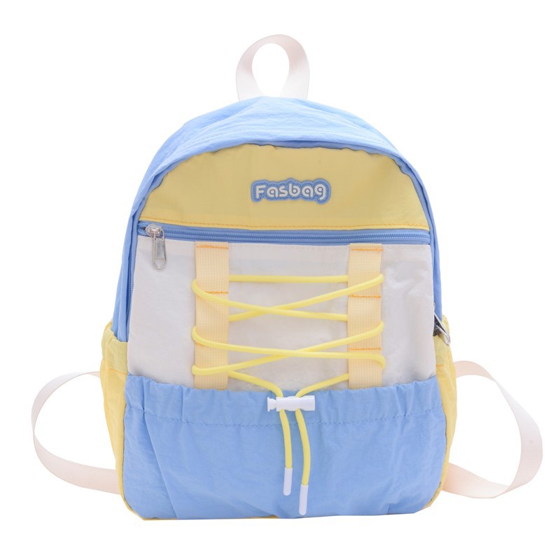 Mochila deportiva de ocio para niños y niñas, mochila de estudiantes de escuela primaria de gran capacidad de aire extranjero 2025 mochila infantil de cuerda de color contrastante