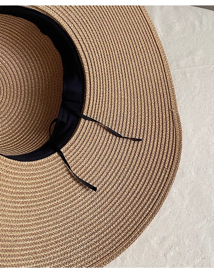 Women's Wide Brim Straw Hat Foldable Beach Sun Hat For Vacation_voghion.com