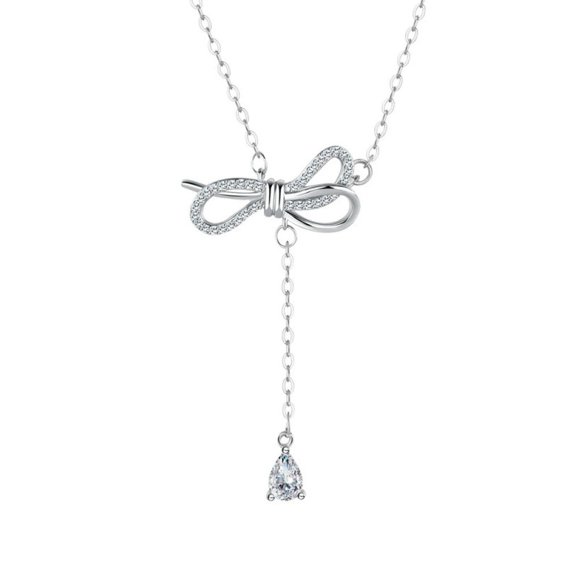 Songqi Necklace stainless steel with bow, small design summer chain for key bag for St. Valentine’s Day, light luxury style, Birthday gift