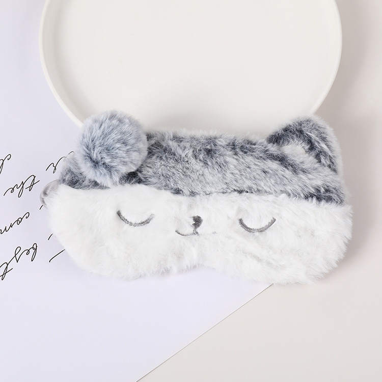 Fábrica al por mayor de felpa máscara de ojo de dibujos animados de santa claus alce sombreado máscara de ojo zorro animal bolsa de hielo transpirable