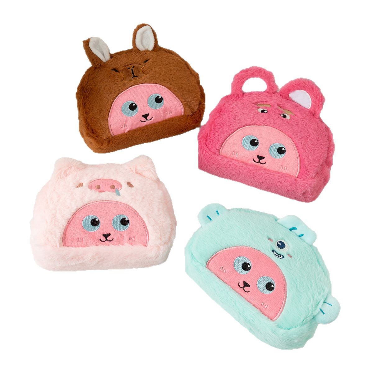 Nueva felpa crossbody pequeño Castor loopy lápiz caso japonés lindo dibujos animados papelería bolsa de gran capacidad bolsa de cosméticos para las mujeres