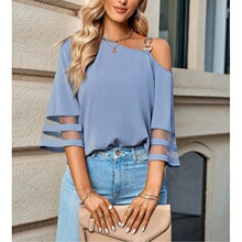 Q 24331 Metal Button One Shoulder Top �����۵������� ר