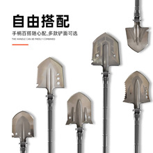 兵工铲锰钢加厚加长节露营小铁锹多功能工具户外折叠大号钓鱼野钓