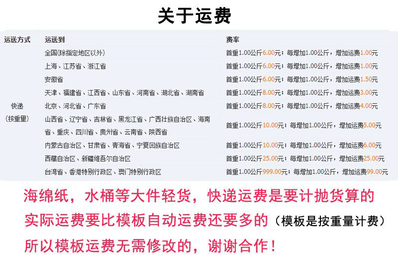 新运费模板