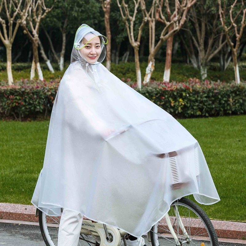 Full Body Student Raincoat Bicycle Riding New Adult Electric Vehicle Mountain Bike Large Transparent Poncho Wholesale Factory