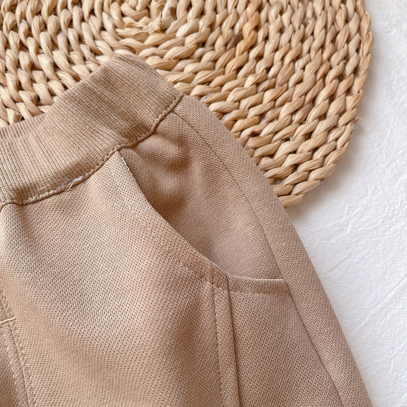 Children's Set 2023 New Polo Collar Sweater for Boys and Girls Cartoon Little Bear Contrast Color Long Sleeve Casual_voghion.com