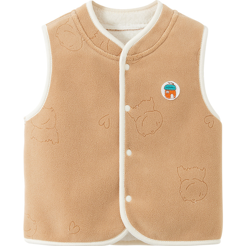 Chaleco de bebé otoño y invierno para niños con terciopelo caliente para hombros para niños y niñas de 1 año y 2 años para niños pequeños chaleco de bebé