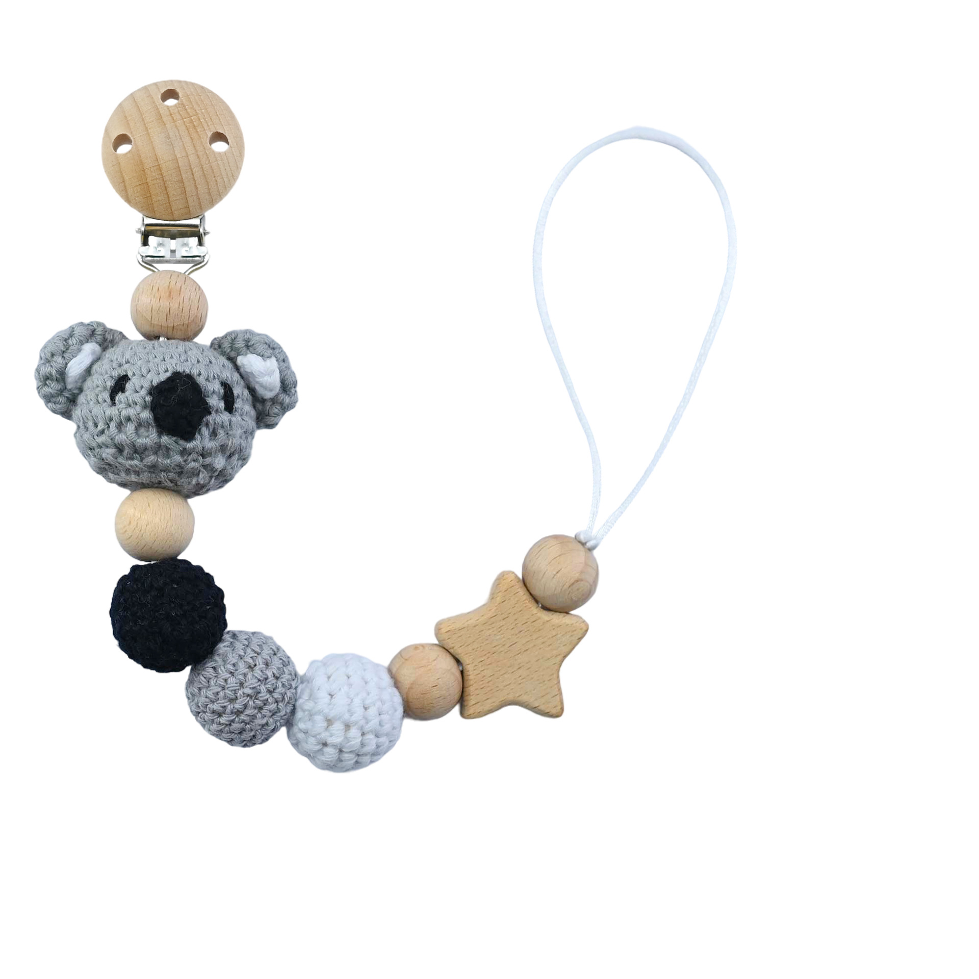 Cadena anti-caída de ganchillo Cadena de mordedor para bebés Palo molar para bebés Juguete Cuerda anti-pérdida Pegamento para morderse Cadena de chupete para bebés