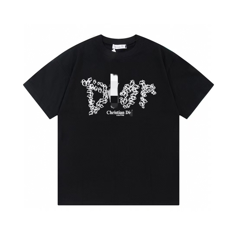 クロスボーダー 25ssCD ホームファッションブランド春夏新作落書きペイントレタープリントユニセックス純綿半袖Tシャツ|undefined