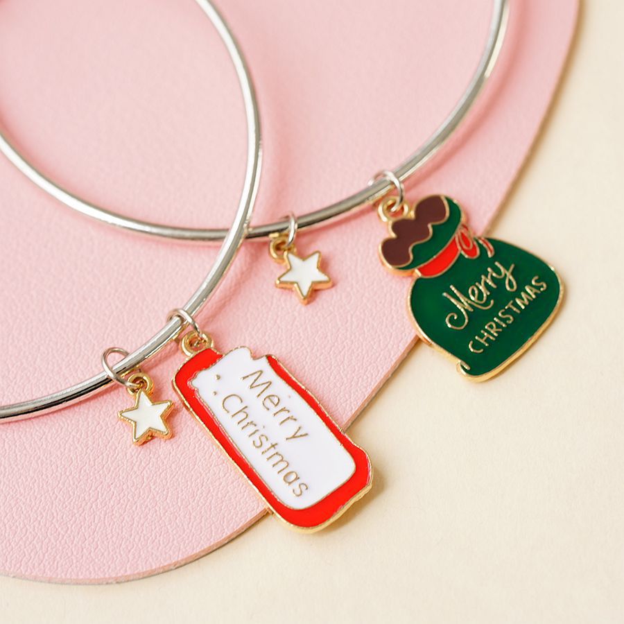 Cute Christmas Tree Santa Claus Alloy Womenu0027S Bracelets 1 Piece