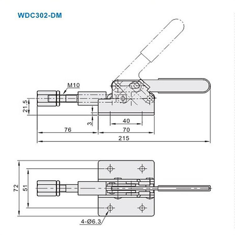 夹具WDC36060同款替代怡合达快速夹钳WDC302-DM 推拉压紧式肘夹