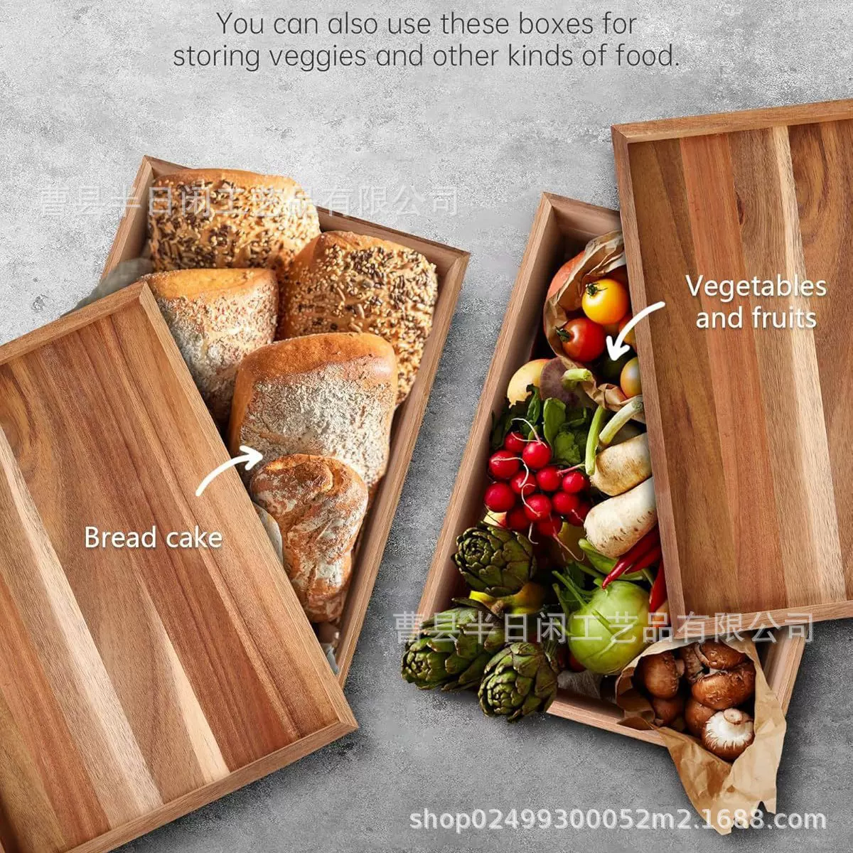 木质披萨面团盒家用厨房面团收纳木盒多功能木制天地盖面团收纳盒