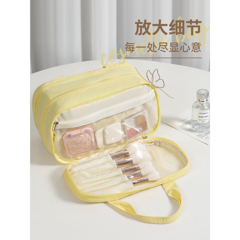 2025新款化妆包女大容量双手提三层分区化妆品收纳包轻奢防水包|undefined
