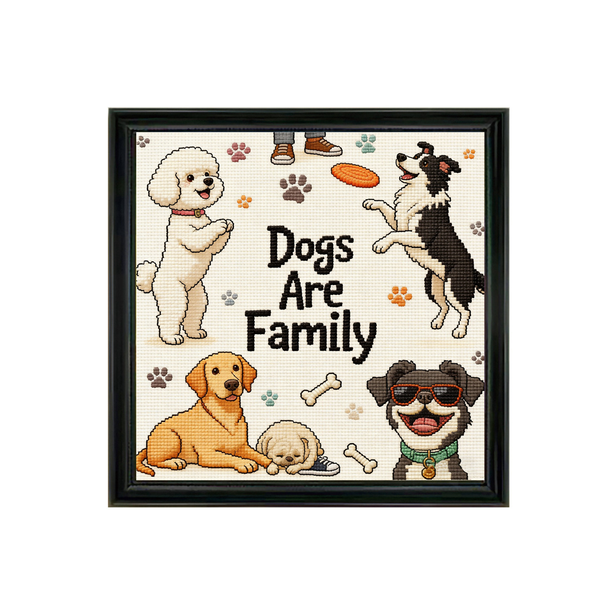 Nuevo perro de bordado cruzado transfronterizo es dibujos animados de la familia lindo animal bordado a mano pequeña pintura decorativa para el hogar image 5