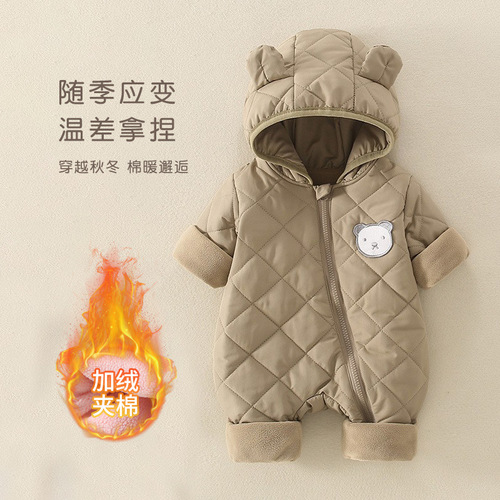 Autumn and winter baby cotton jumpsuit newborn clothes baby clothes cotton clothes thick warm clothes outing clothes climbing clothes