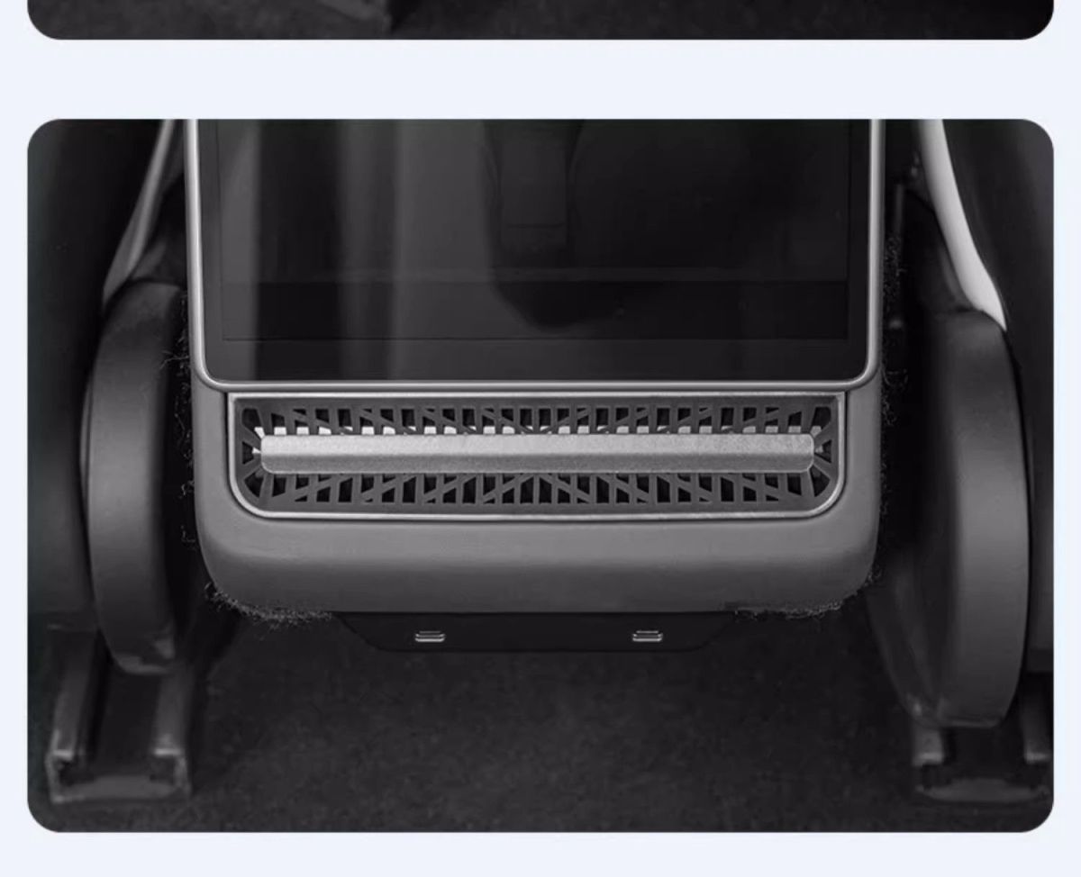 Suitable for Tesla's New Model 3/Y Rear Air Conditioning Outlet Protective Cover under the Seat Anti-Blocking Mesh Cover Interior