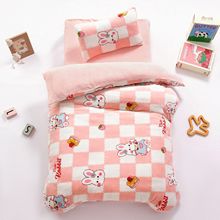 幼儿园被子三件套牛奶绒冬季加厚双面珊瑚绒被套婴儿床六件套通用