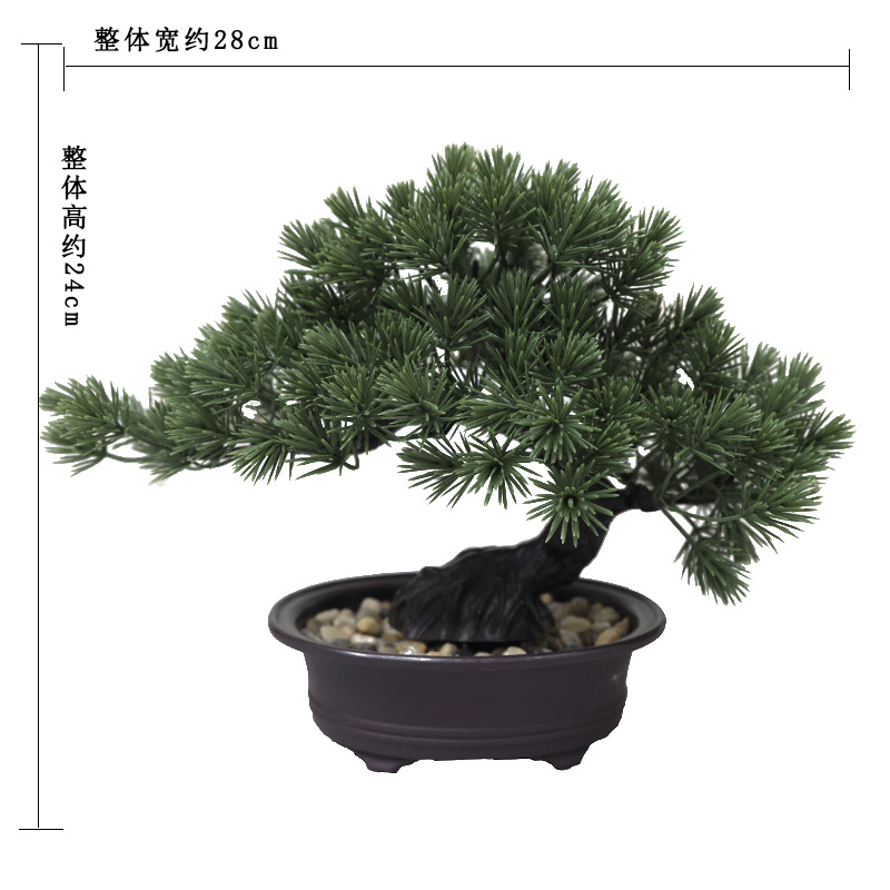 Chino Zen simulación falso Pino bienvenida Pino bonsai modelo sala de exposiciones Hotel pantalla verde planta bonsai decoraciones