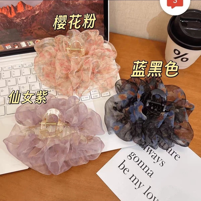 ハイエンドの花雲バブルクリップ女性の後頭部ヘアピン 2025 新しい気質サメクリップヘアピン帽子|undefined