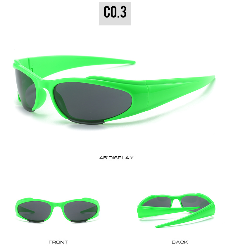 Strassenmode Sport Einfarbig Pc Katzenauge Vollbild Sport Sonnenbrille display picture 5