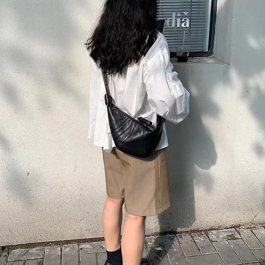 Vintage Ode Corner Bag Crossbody Genuine Leather Women's Bag Genuine High-end Sense French Stick One-shoulder Underarm Dumpling Bag