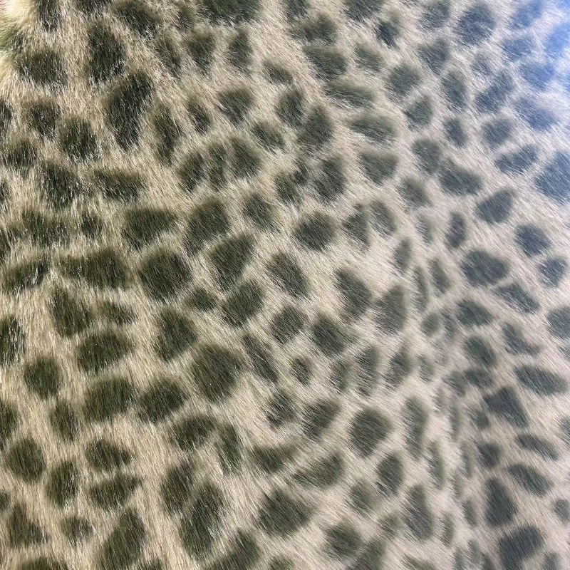 750g de pelo de conejo pequeño visón jacquard estampado de leopardo patrón de ciervo alto bajo abrigo abrigo bolsa tela de juguete en stock