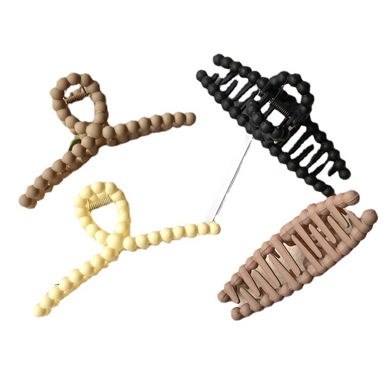 Pintura de caucho de alta calidad leche té Perla cinta horquilla grande clip cuadrado dos yuanes tienda de accesorios de cabeza