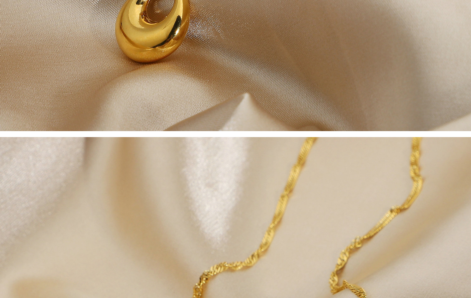 simple gold drop pendant 18K stainless steel necklacepicture3