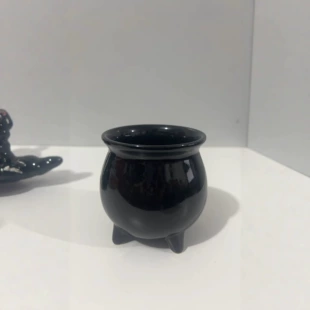 Чёрная керамическая аромалампа Хэллоуин