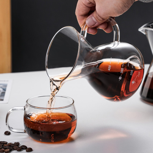 Manufacturer wholesale glass coffee pot ear hanging hand brewing pot coffee sharing pot household filter hand brewing coffee pot set