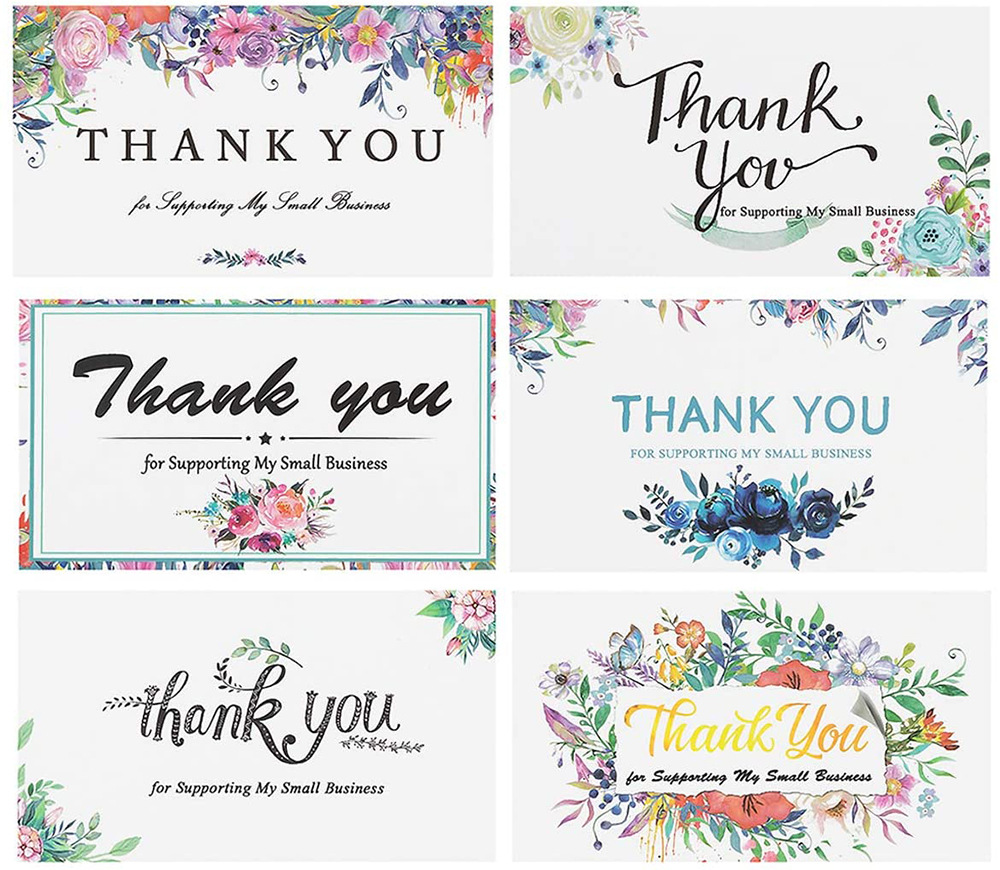 50 cards per pack, 5*9 cm Thank you for supporting my small business greeting cards