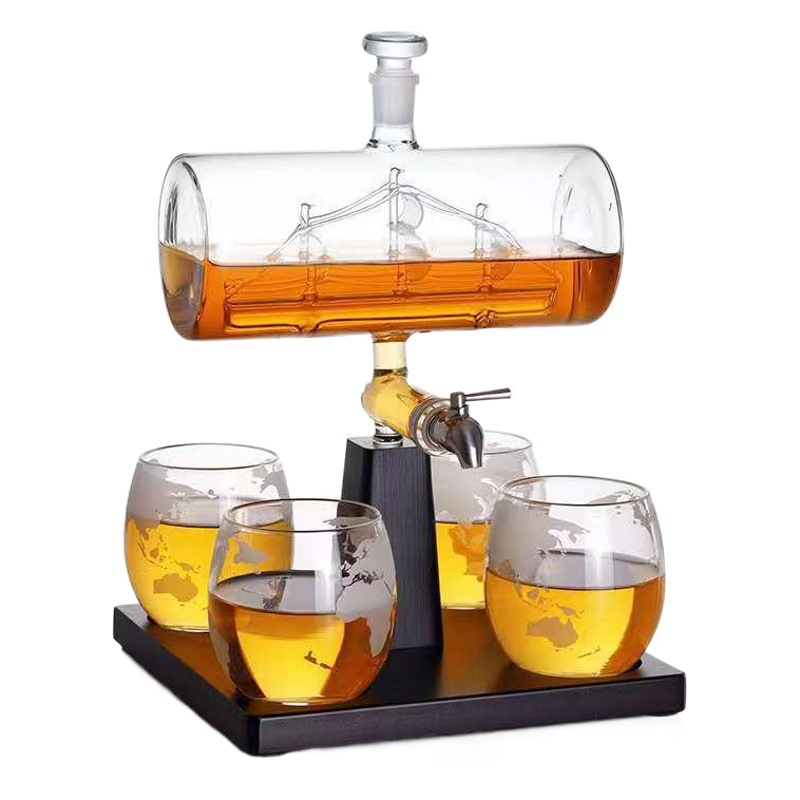 Barril de vino velero decantador de forma especial producto Amazonas whisky vodka separador de vino con interruptor