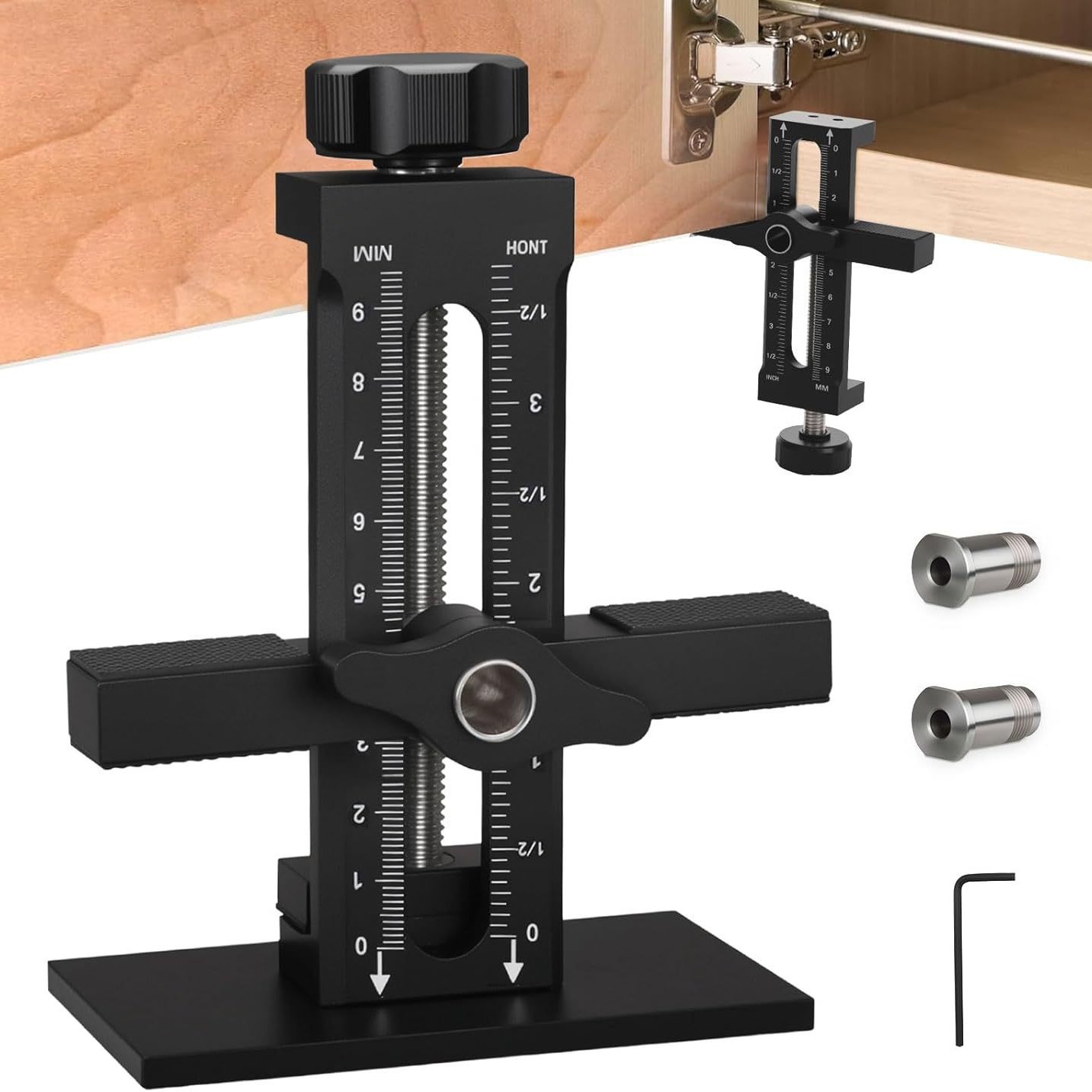 升级 3 合 1 橱柜门安装夹具,可调节橱柜门安装定位夹具带底座