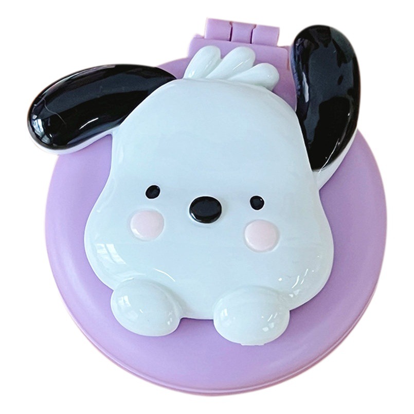 Lindo y temeroso de los perros portátil plegable airbag peine portátil peine Doble Uso integrado mini espejo para estudiantes