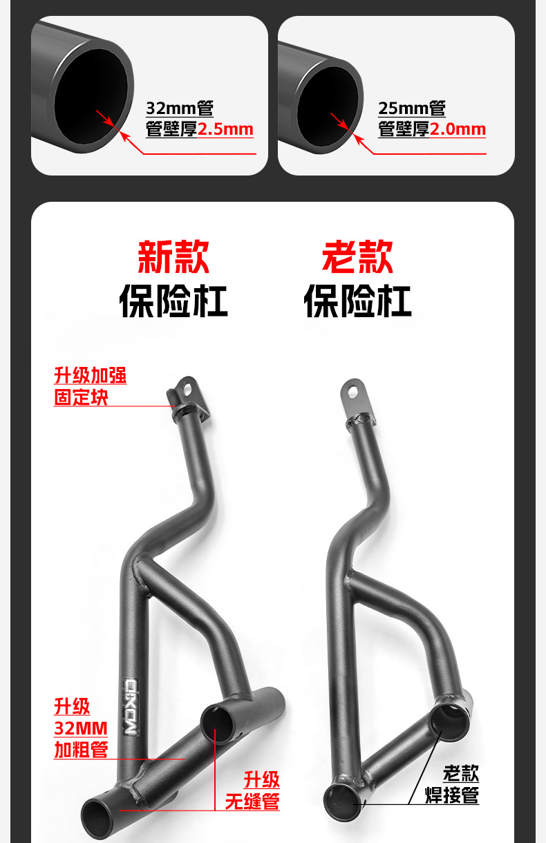 Suitable for Kawasaki 400 Bumper Ninja500 Spring Head Competitive Front Guard Bar Anti-Fall Anti-Collision Guard Bar Modification