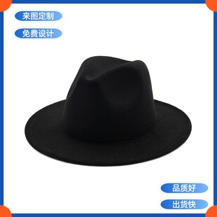 �ɼ�logo���ë�ضYñ��ʿñ����ñ��ñwool Fedoras Jazz Hat