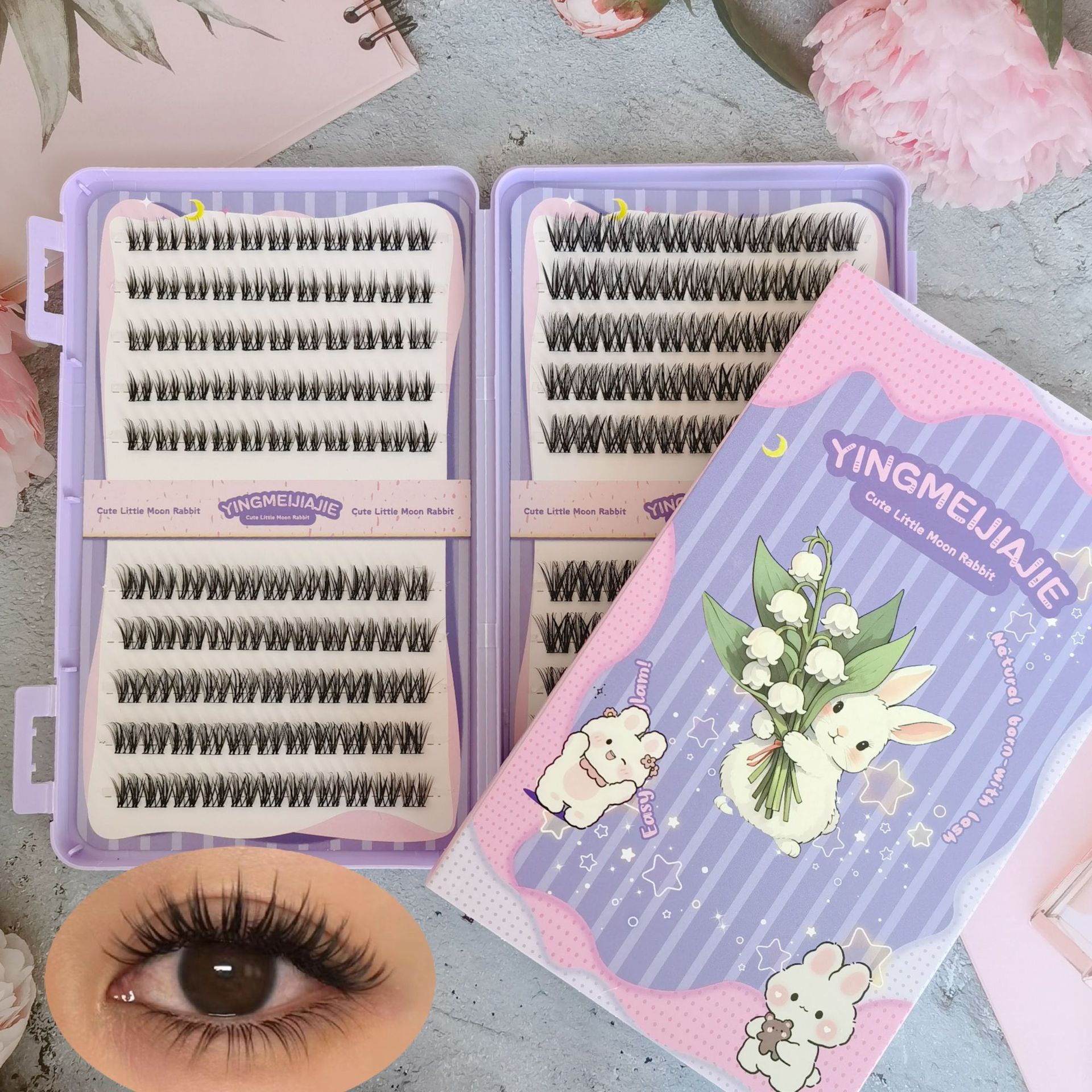 Las pestañas falsas transfronterizas de gran capacidad sin pestañas, pestañas falsas DIY, pestañas falsas de extensión suave, pestañas falsas sin pegamento.