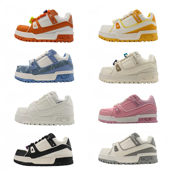 Foreign trade Putian shoes, LV brand air cushion version Trainer, chunky thick-soled bread shoes, unisex cross-border running shoes