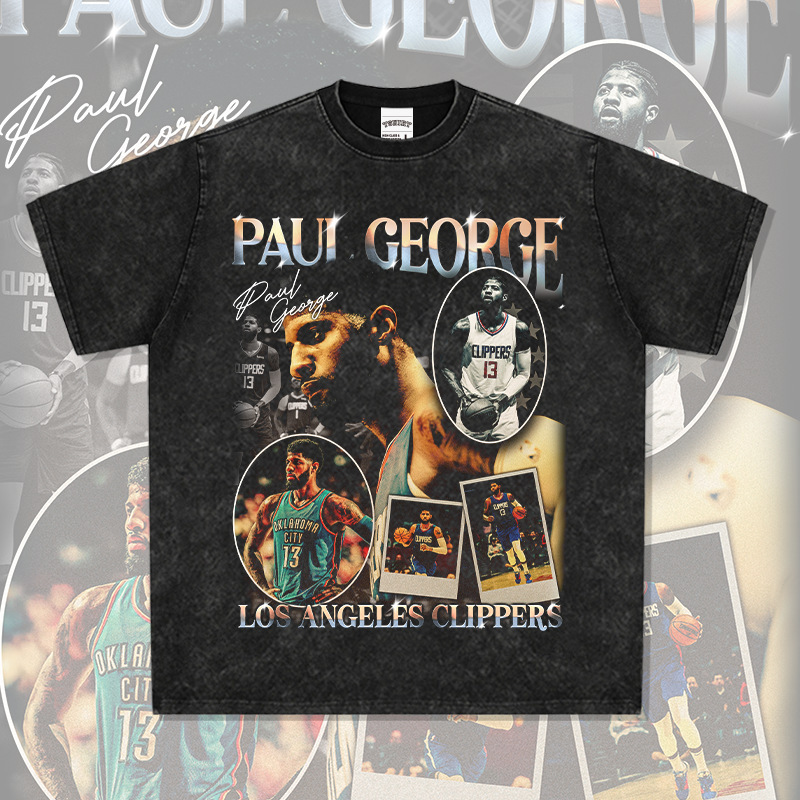 Paul George Paul George American High Street Printed Long Sleeve Short Sleeve T-Shirt Heavy Crewneck Hoodie