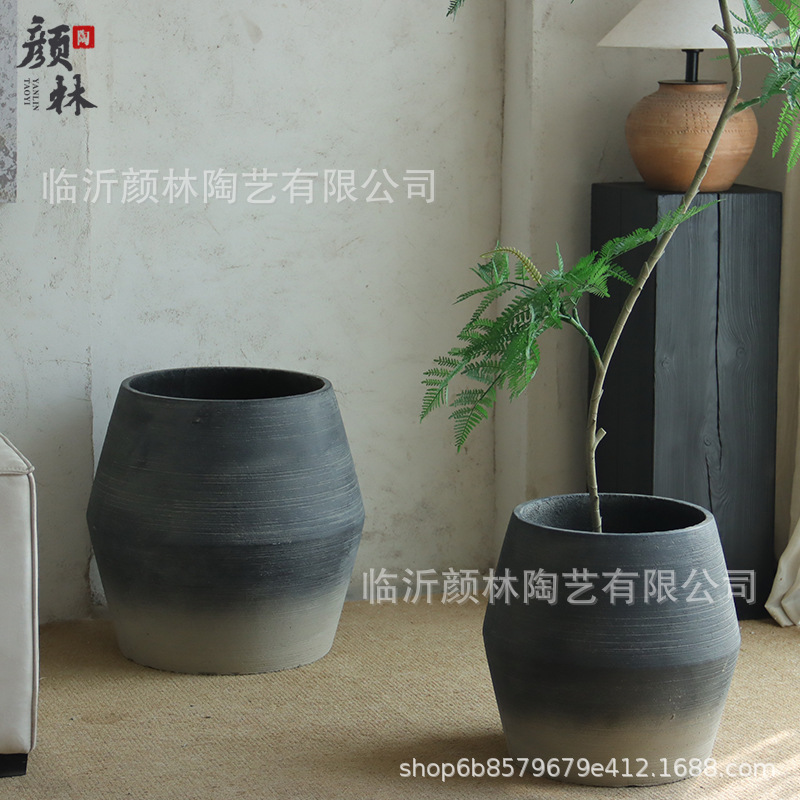 Cementes artísticos de gran calibre nórdico sala de estar terraza jardín patio centro comercial gran maceta verde decoración
