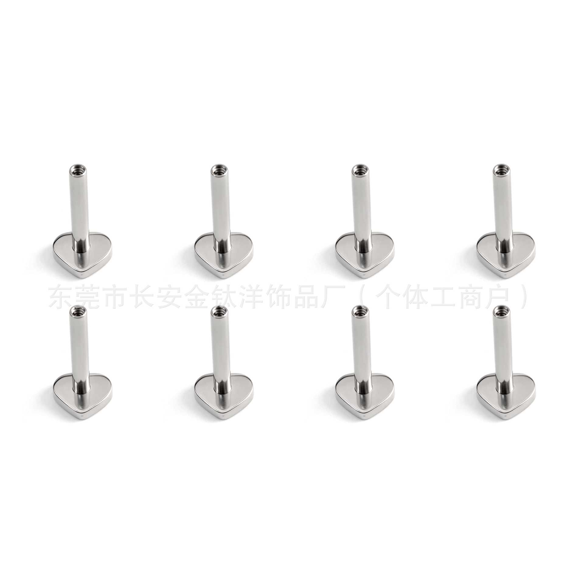 F136 Titanium Internal Thread Heart Base Lip Stud Tongue Stud Ear Stud Cartilage Stud G23 Titanium Alloy Piercing Jewelry detail image 9