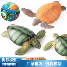 跨境仿真海洋生物摆件海龟象龟陆龟鳄龟乌龟两栖动物模型儿童玩具