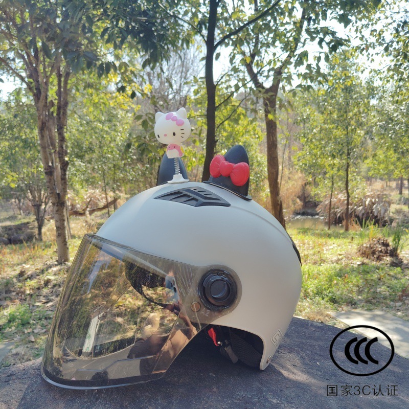 그레이+롱 자외선 차단 렌즈+KTM+검은색과 빨간색 리본 귀