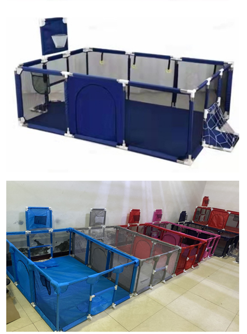 儿童游戏围栏,室内篮足球场投球地围防护栏,带篮球框加固婴儿围栏