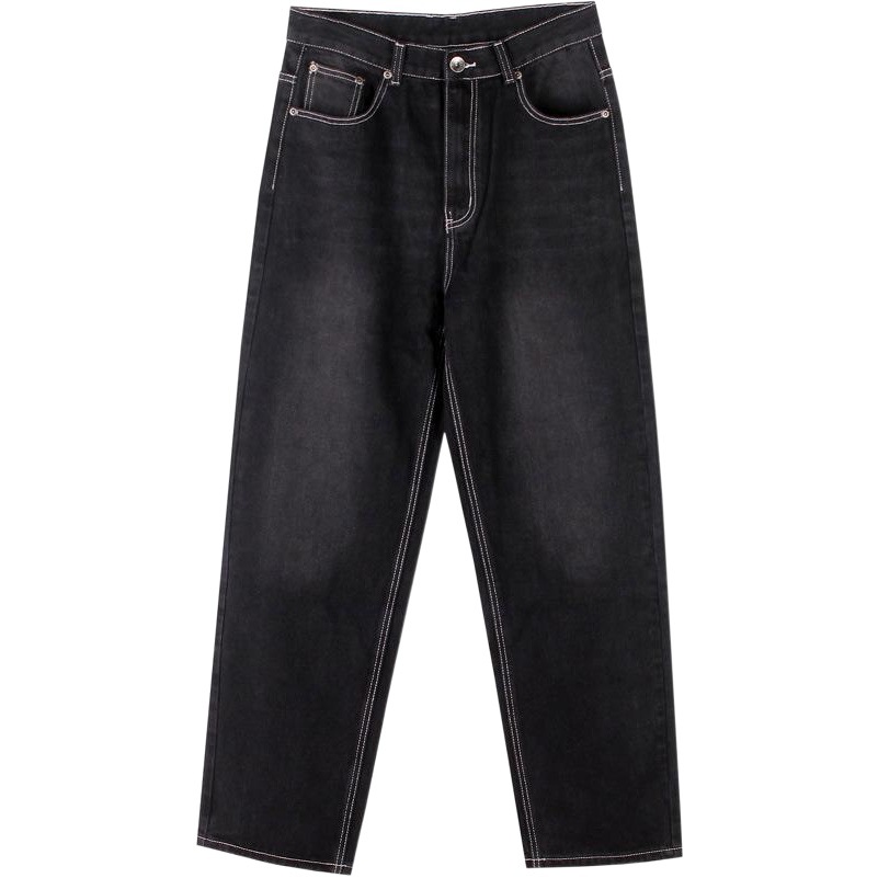 Europa y América moda de la calle negro lavado jeans hombres hip hop suelta más tamaño juventud Pantalones