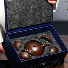 Yixing Tea Pot Western Shishi Zisha Teapot Business Gift Logo Old Purple Clay Travel Gongfu Tea Set Complete Gift Box