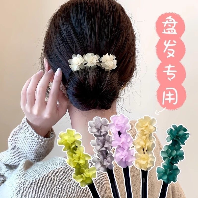 Nuevo artefacto para el cabello con plato de hortensias, temperamento exquisito, plato de flores, accesorio para el cabello, plato de hortensias, palo para el cabello, cabeza de bola, artefacto femenino